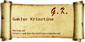 Gabler Krisztina névjegykártya